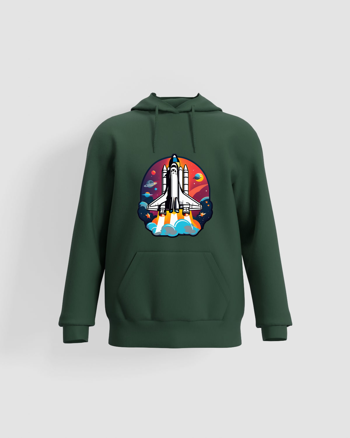Felpe personalizzate in verde Space Shuttle Adventure Design