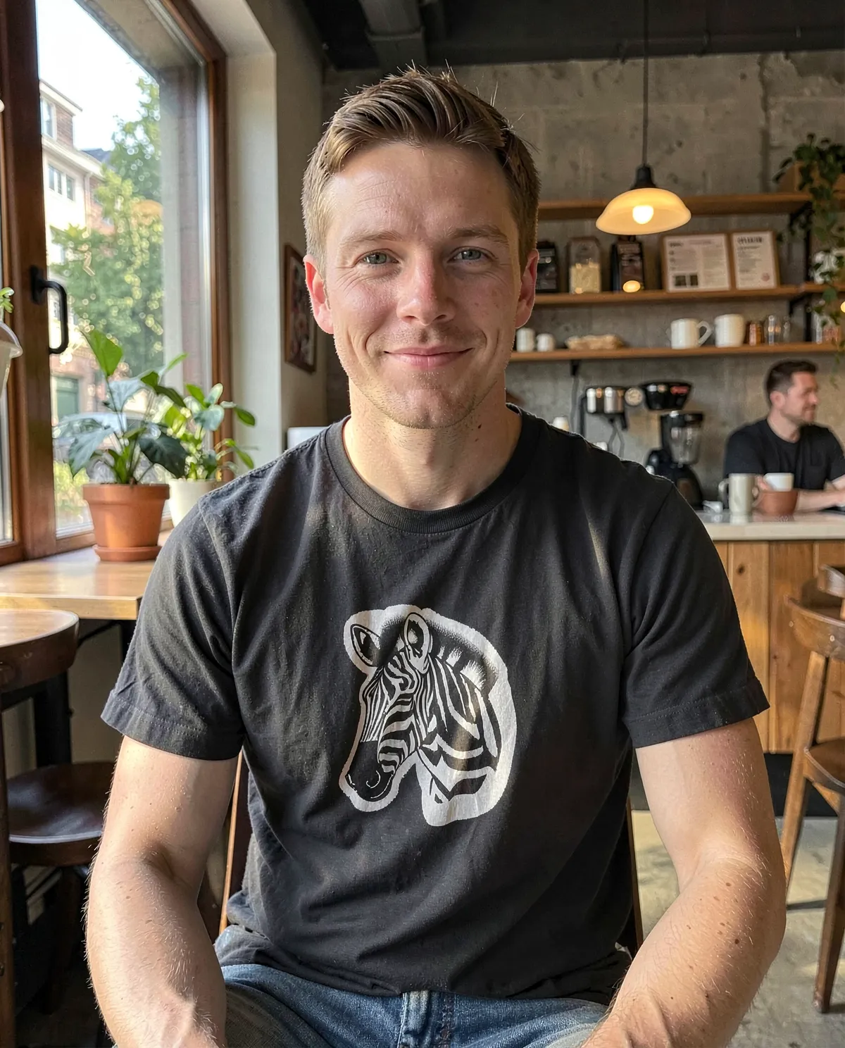 Custom Black Zebra Head T Shirt High Contrast