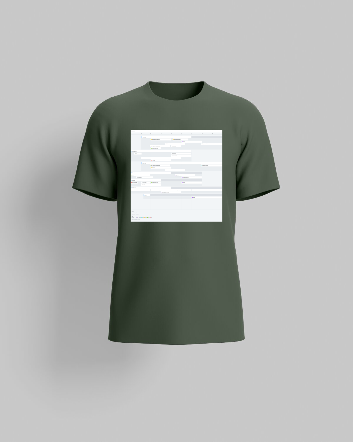 Custom Green Enterprise Workflow Calendar Graphic Tee